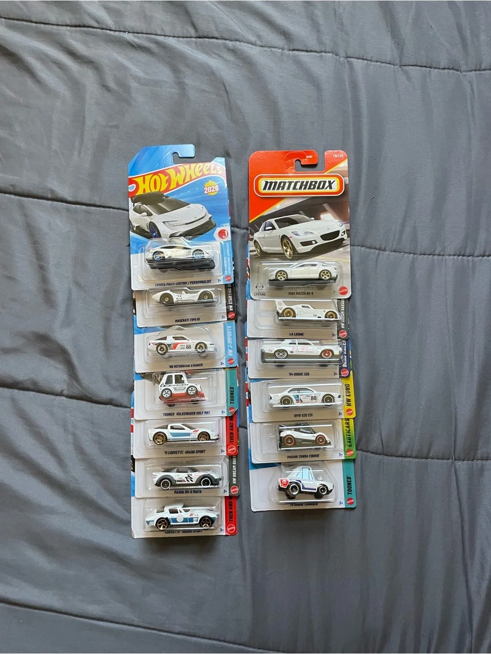 Hot Wheels White Toy Car Collection - Packaged Die-Cast Vehicles